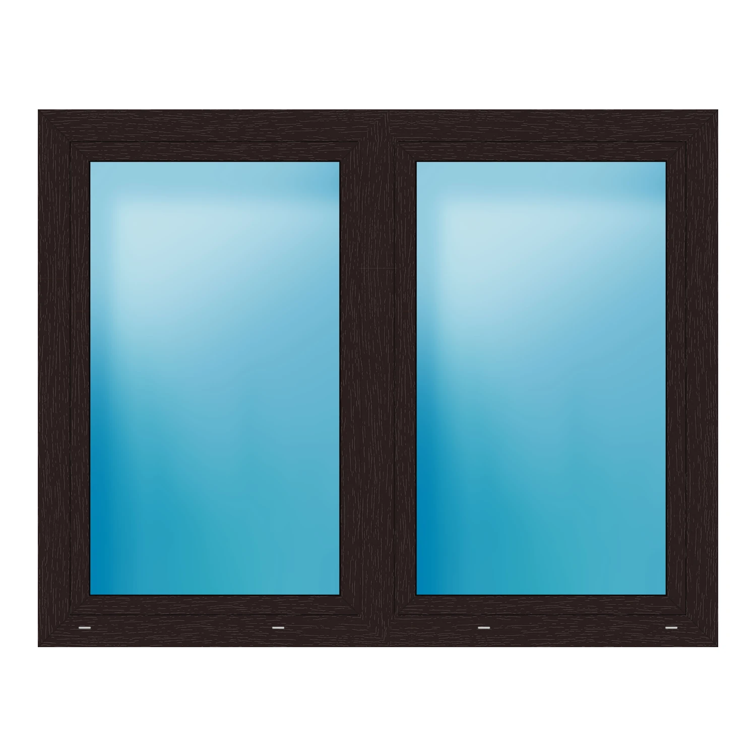 Zweiflügeliges Fenster 167x132 cm Braun genarbt