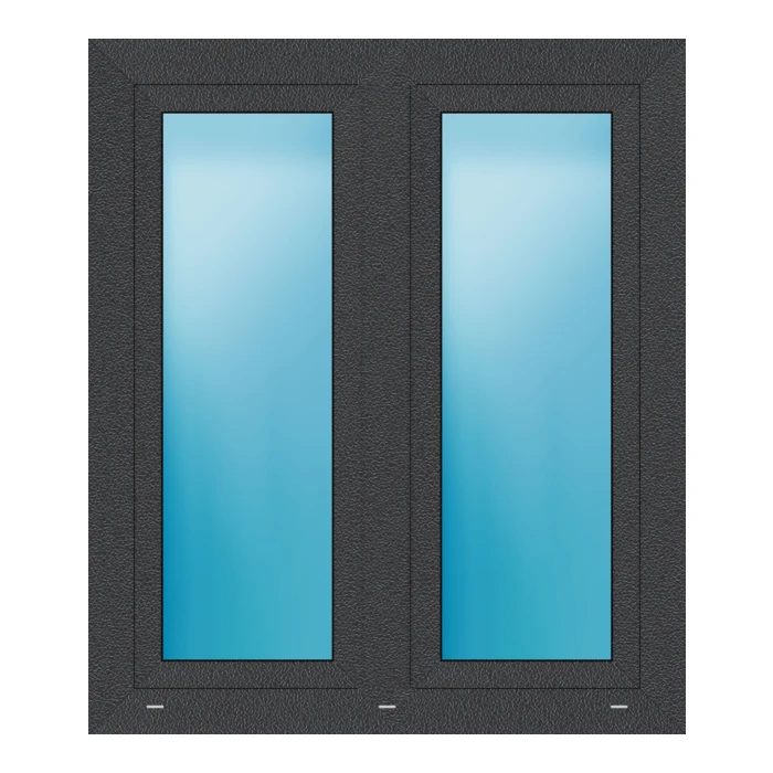 Zweiflügeliges Fenster 103x120 cm Anthrazit Feinstruktur