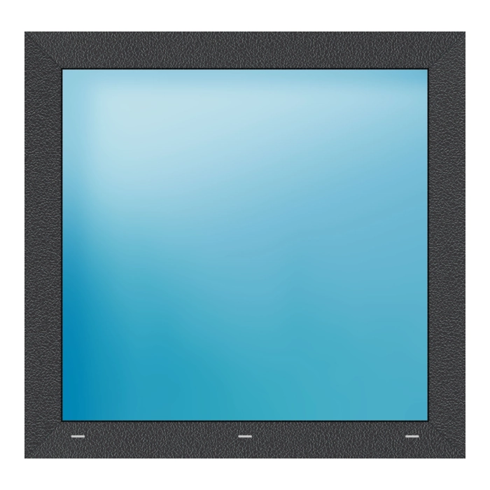 Festverglasung 95x92 cm Anthrazit Feinstruktur