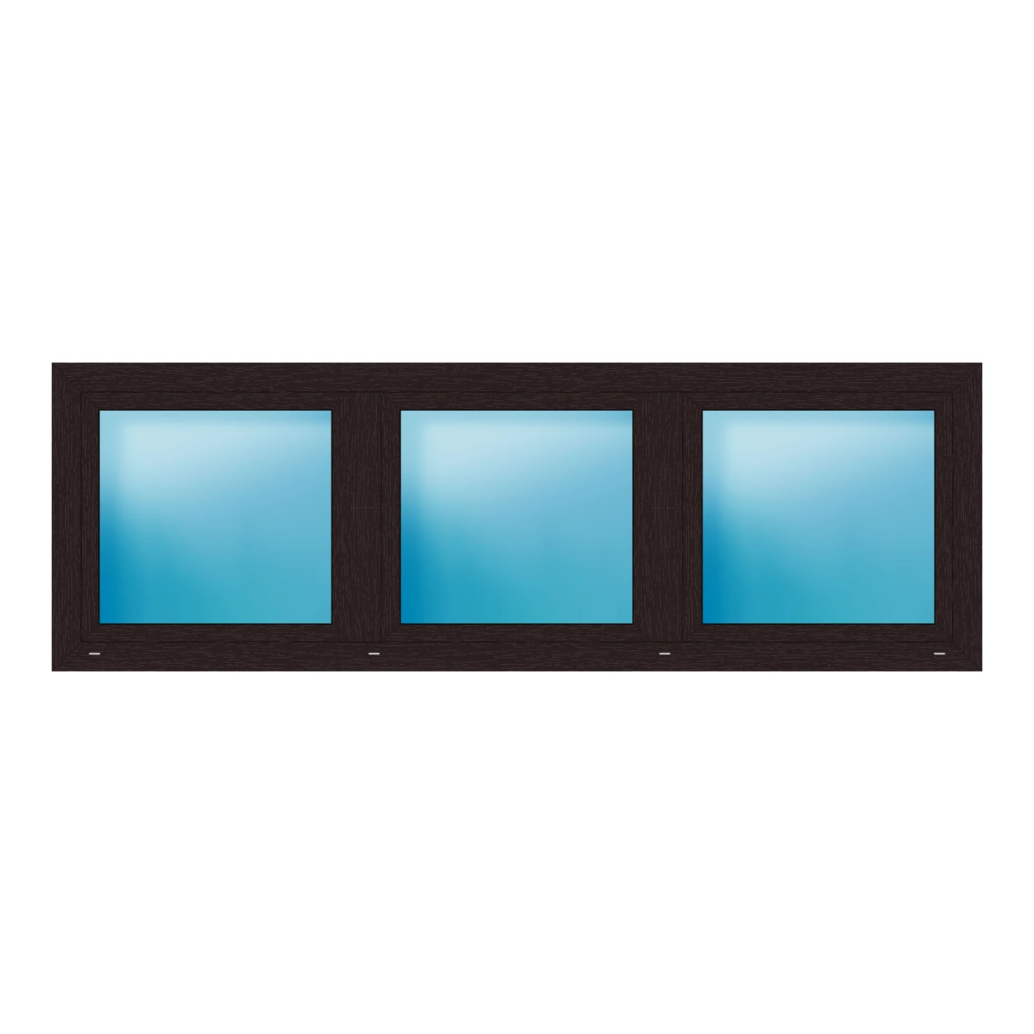 Dreiflügeliges Fenster 250x83 cm Braun genarbt