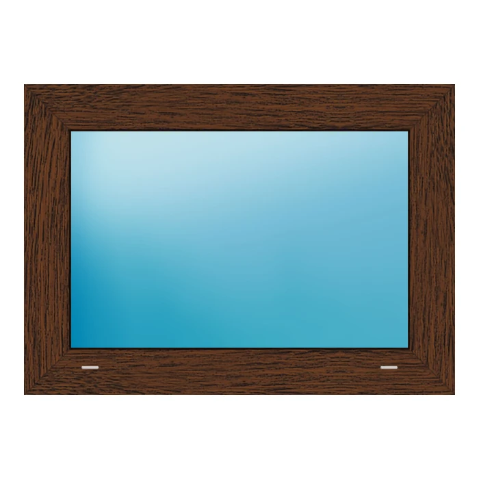 Festverglasung 75x54 cm Nussbaum genarbt