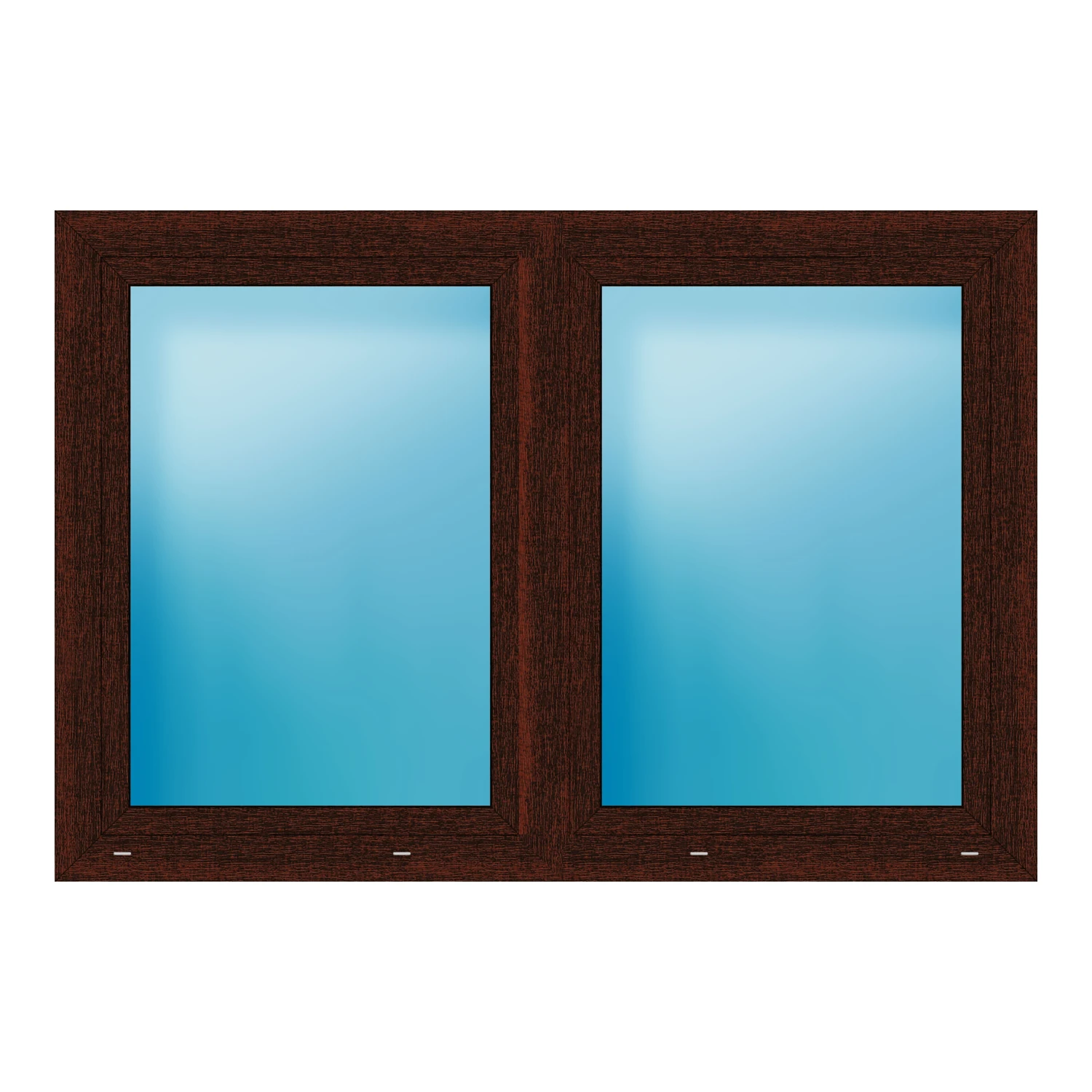 Zweiflügeliges Fenster 167x114 cm Mahagoni genarbt