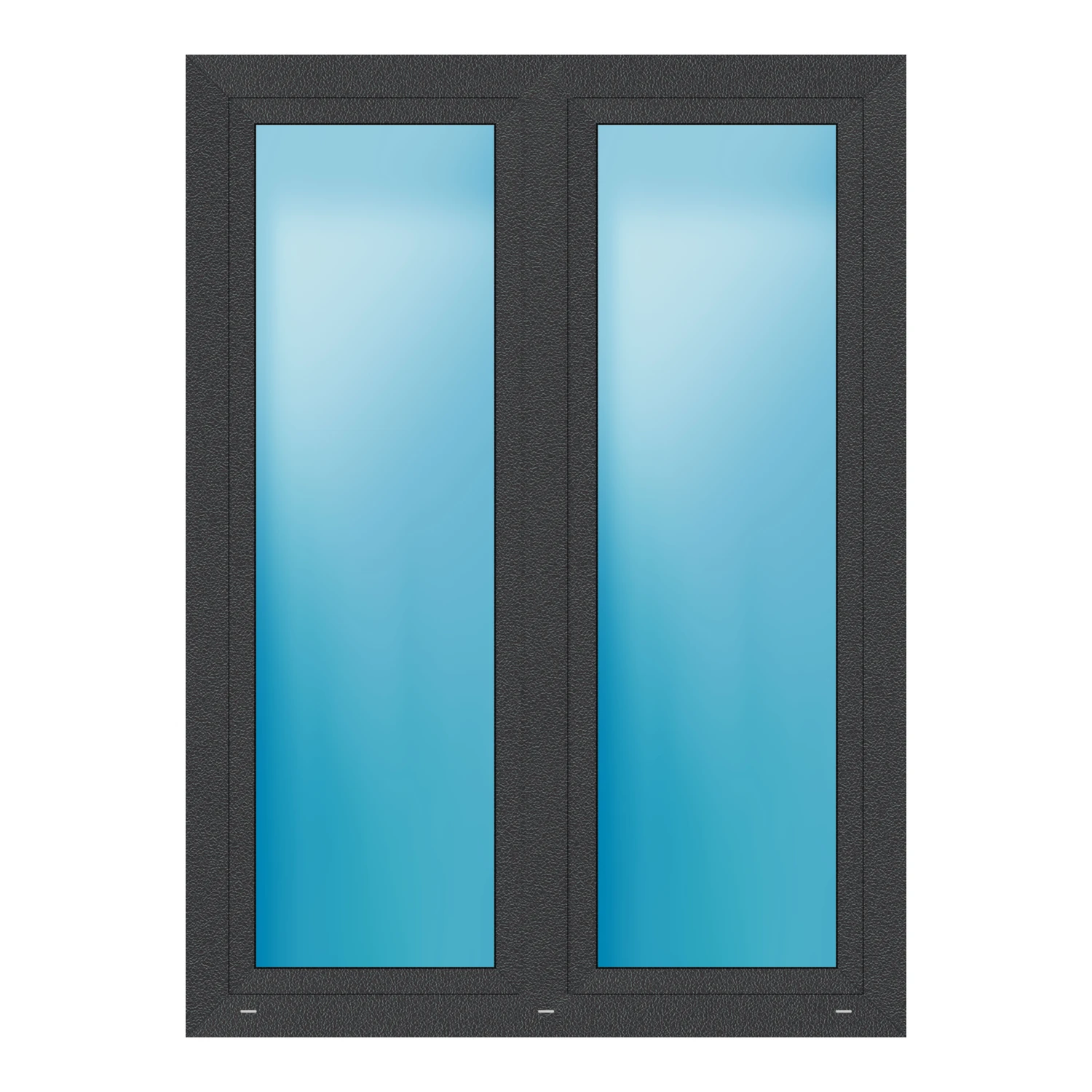 Zweiflügeliges Fenster 132x180 cm Anthrazit Feinstruktur