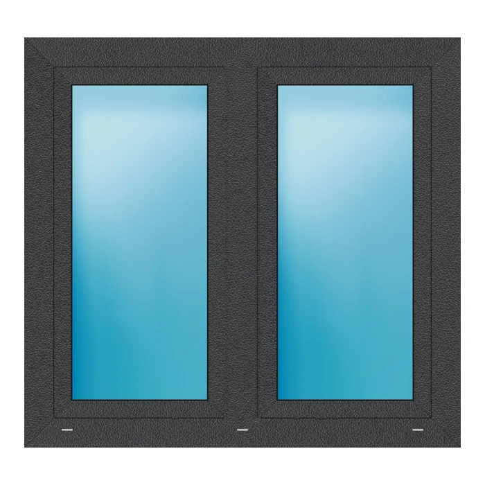 Zweiflügeliges Fenster 117x110 cm Anthrazit Feinstruktur