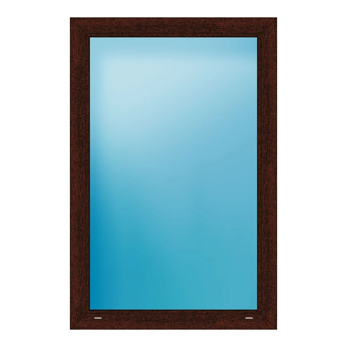Festverglasung 85x128 cm Mahagoni genarbt