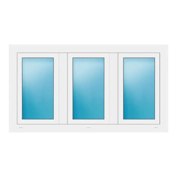 Dreiflügeliges Fenster 152x84 cm Weiß