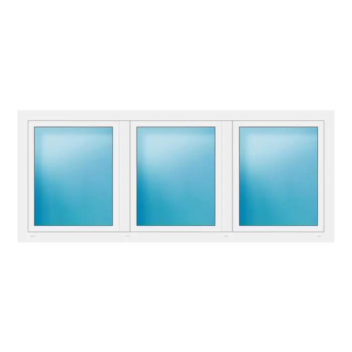Dreiflügeliges Fenster 240x100 cm Weiß
