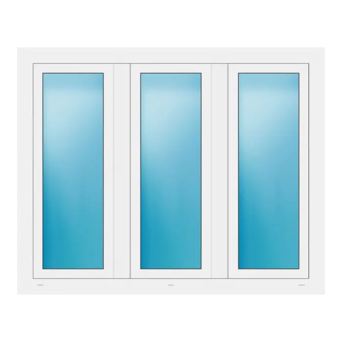 Dreiflügeliges Fenster 152x122 cm Weiß