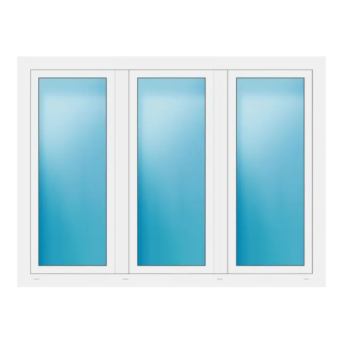 Dreiflügeliges Fenster 182x136 cm Weiß
