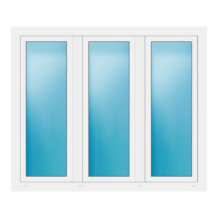 Dreiflügeliges Fenster 164x138 cm Weiß