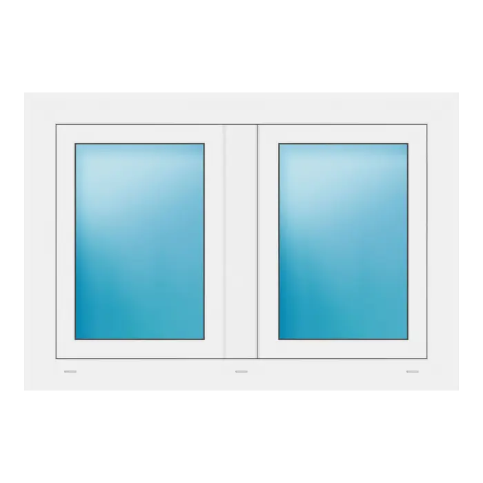 Zweiflügeliges Fenster 108x74 cm Weiß