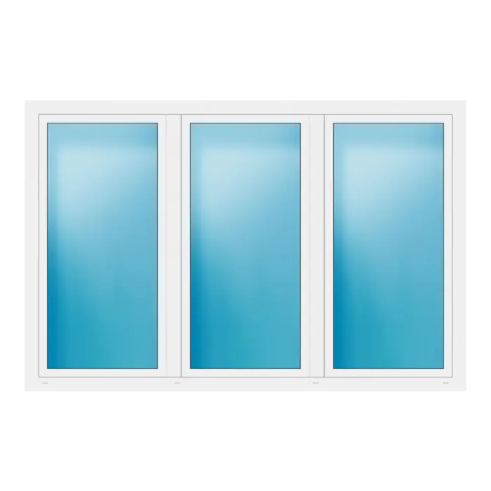 Dreiflügeliges Fenster 246x162 cm Weiß