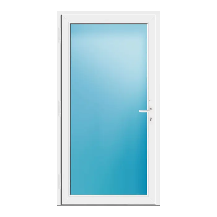 Nebeneingangstür 100x190 cm Weiß Vollglas