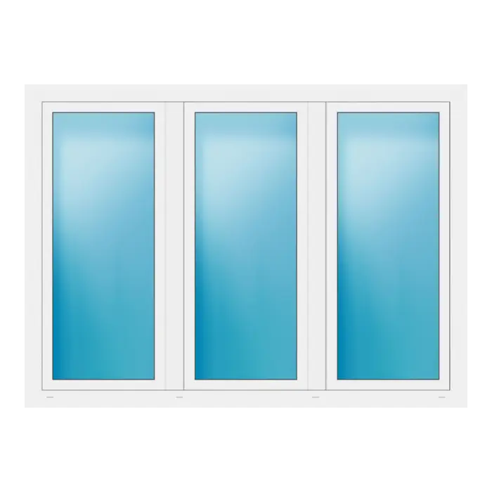 Dreiflügeliges Fenster 200x146 cm Weiß