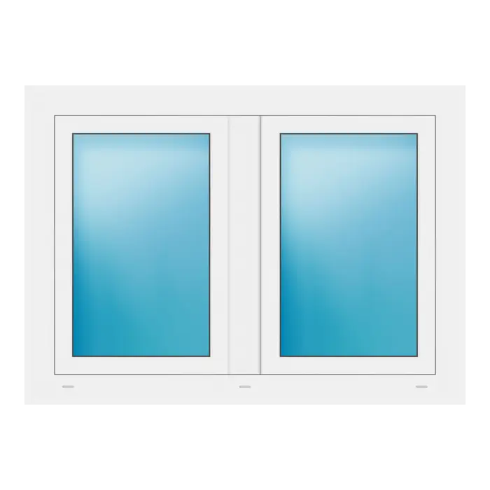 Zweiflügeliges Fenster 116x84 cm Weiß