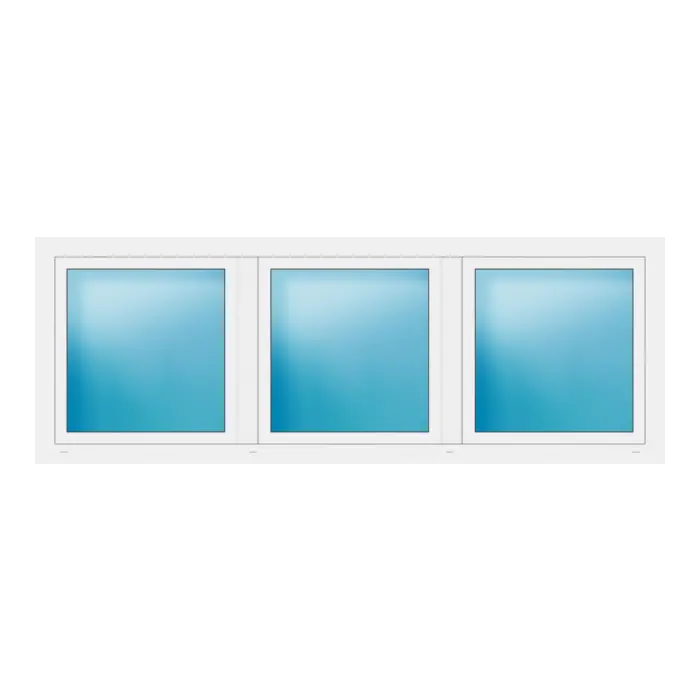 Dreiflügeliges Fenster 250x90 cm Weiß