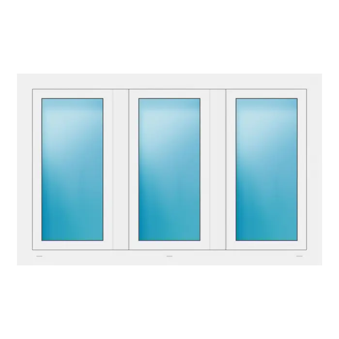 Dreiflügeliges Fenster 156x98 cm Weiß