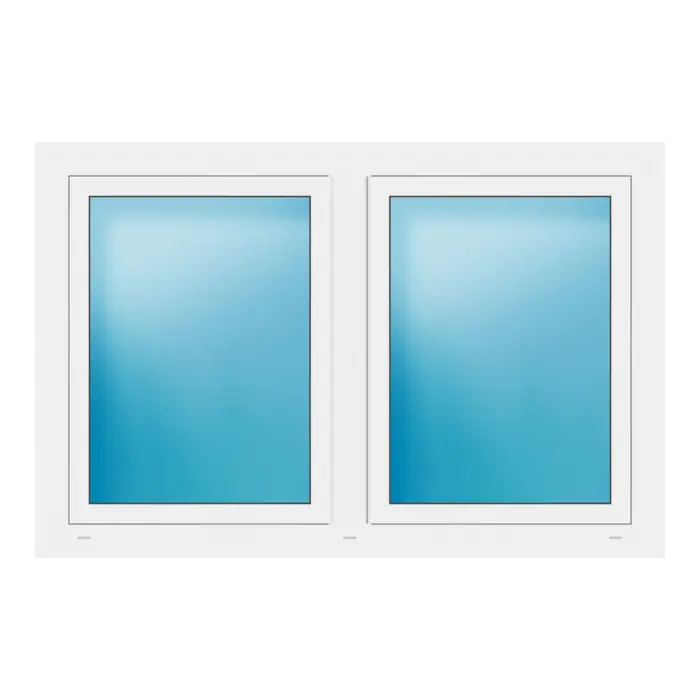 Zweiflügeliges Fenster 147x97 cm Weiß