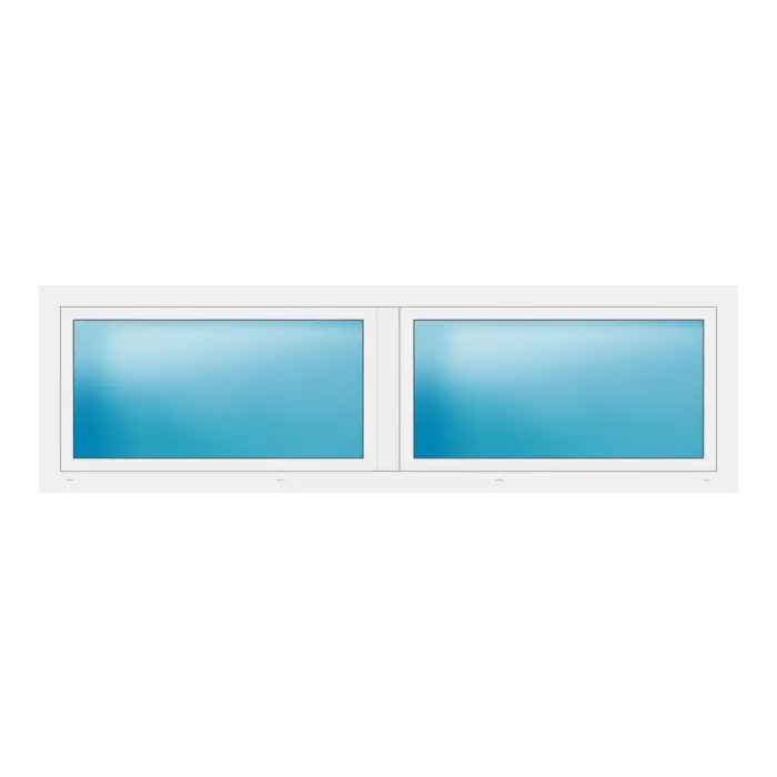 Zweiflügeliges Fenster 256x76 cm Weiß