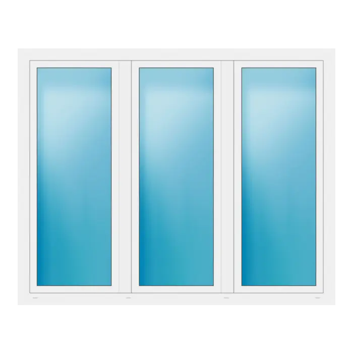 Dreiflügeliges Fenster 208x168 cm Weiß
