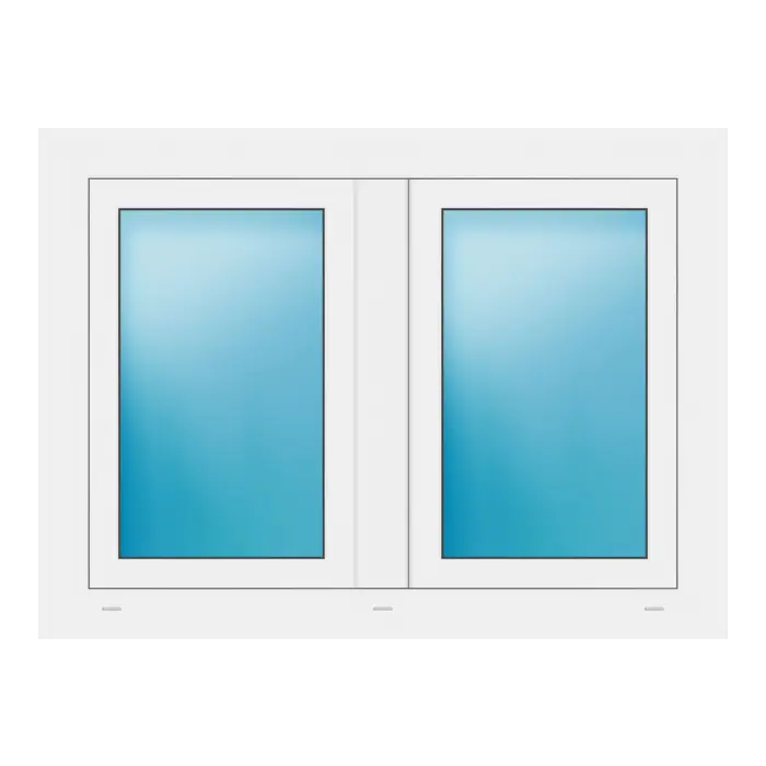 Zweiflügeliges Fenster 108x80 cm Weiß