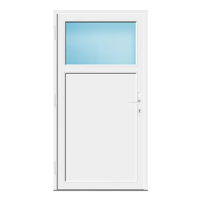 Nebeneingangstür 94x180 cm Anthrazitgrau genarbt 1/3 Glas