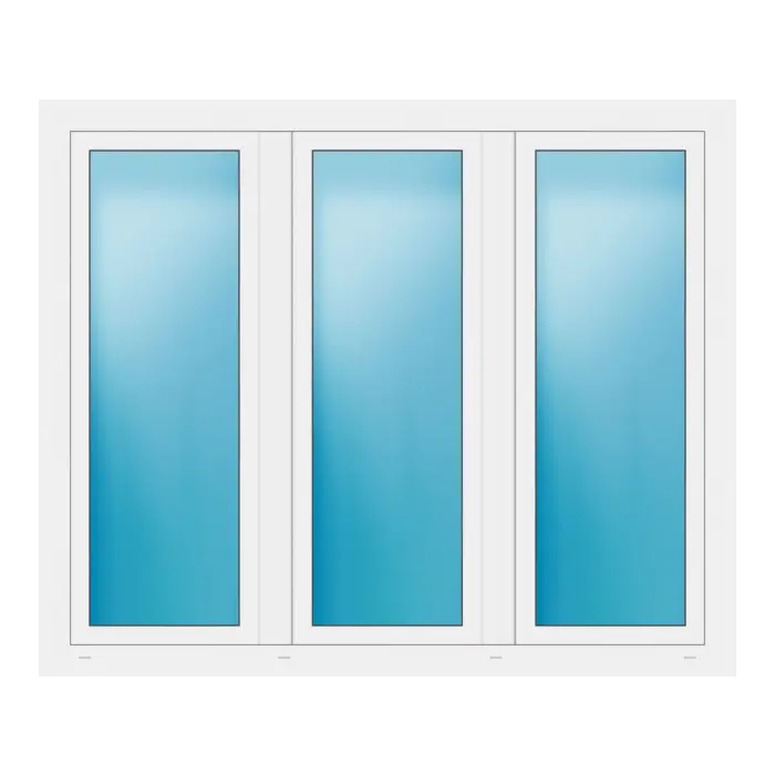 Dreiflügeliges Fenster 174x144 cm Weiß