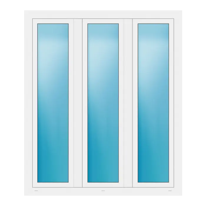 Dreiflügeliges Fenster 150x176 cm Weiß