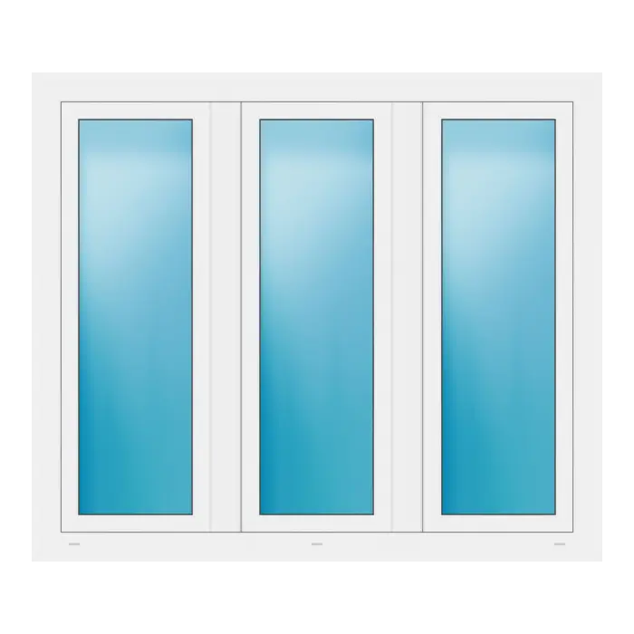 Dreiflügeliges Fenster 154x132 cm Weiß