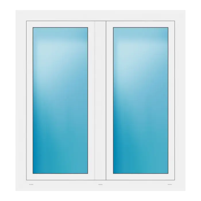 Zweiflügeliges Fenster 124x132 cm Weiß