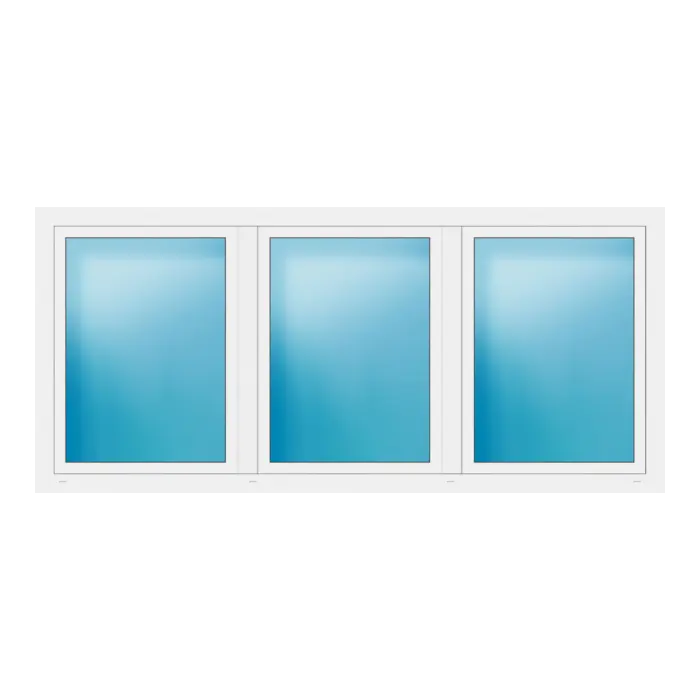 Dreiflügeliges Fenster 260x118 cm Weiß