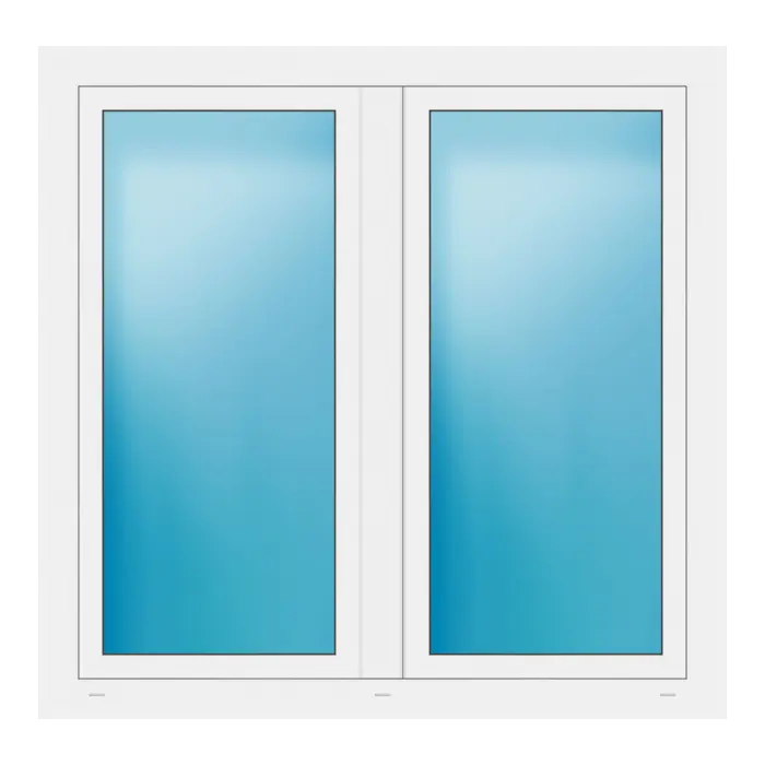 Zweiflügeliges Fenster 135x132 cm Weiß