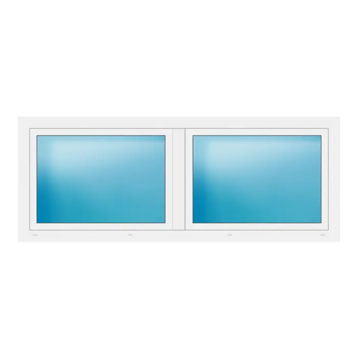 Zweiflügeliges Fenster 216x84 cm Weiß