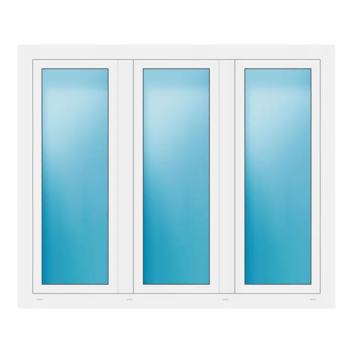 Dreiflügeliges Fenster 166x138 cm Weiß