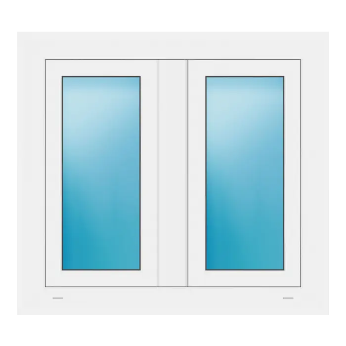 Zweiflügeliges Fenster 88x80 cm Weiß
