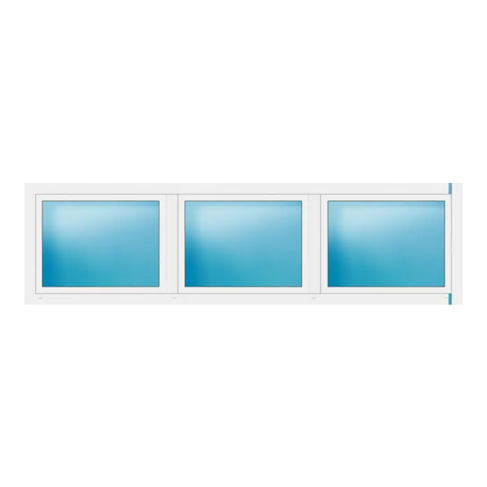 Dreiflügeliges Fenster 310x86 cm Weiß