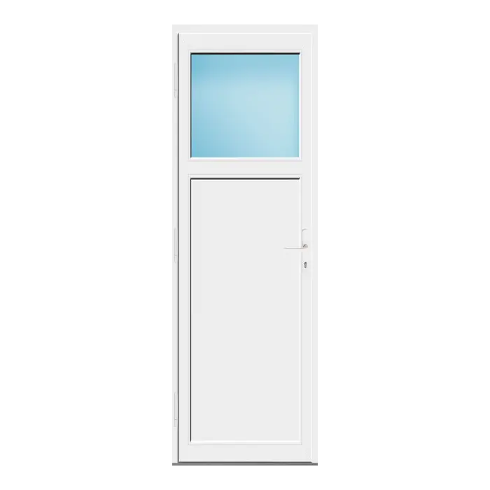 Nebeneingangstür 76x230 cm Weiß 1/3 Glas