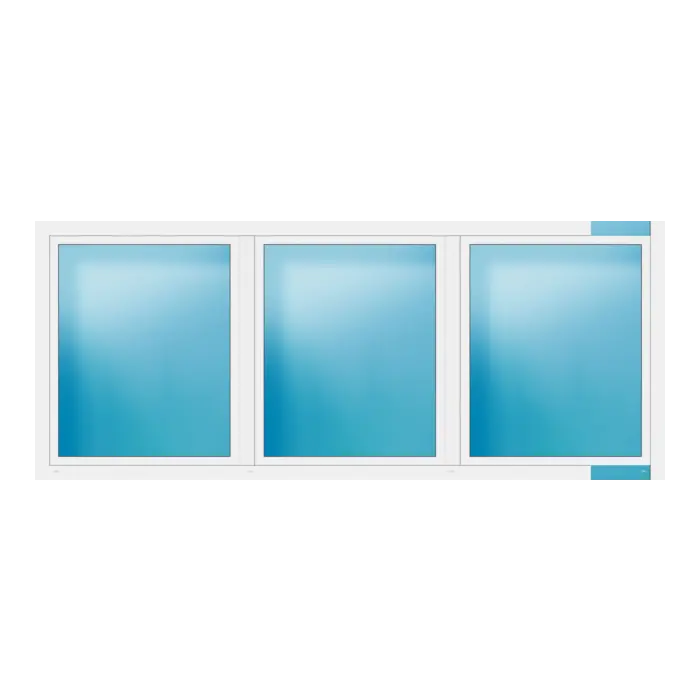 Dreiflügeliges Fenster 340x140 cm Weiß