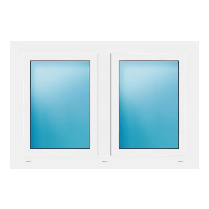 Zweiflügeliges Fenster 119x81 cm Weiß