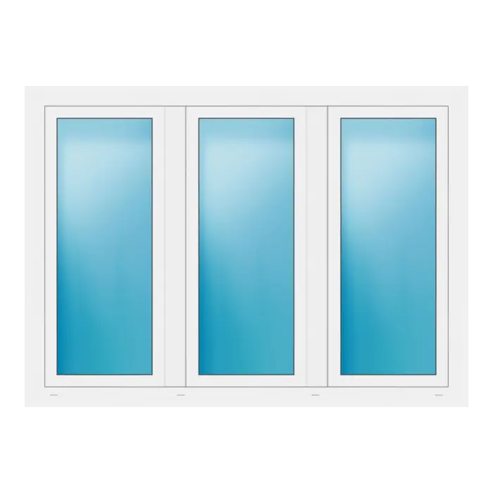 Dreiflügeliges Fenster 174x126 cm Weiß