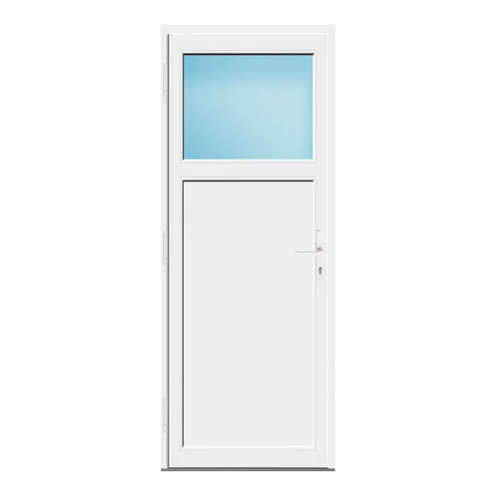 Nebeneingangstür 80x205 cm Weiß 1/3 Glas