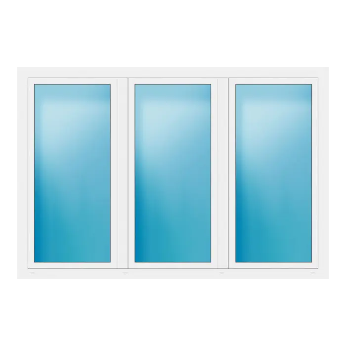 Dreiflügeliges Fenster 232x158 cm Weiß
