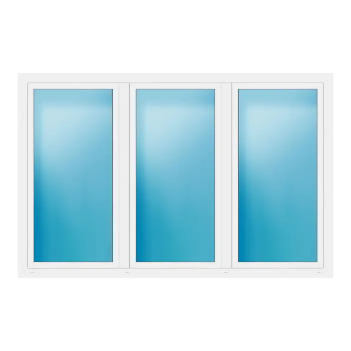 Dreiflügeliges Fenster 246x160 cm Weiß