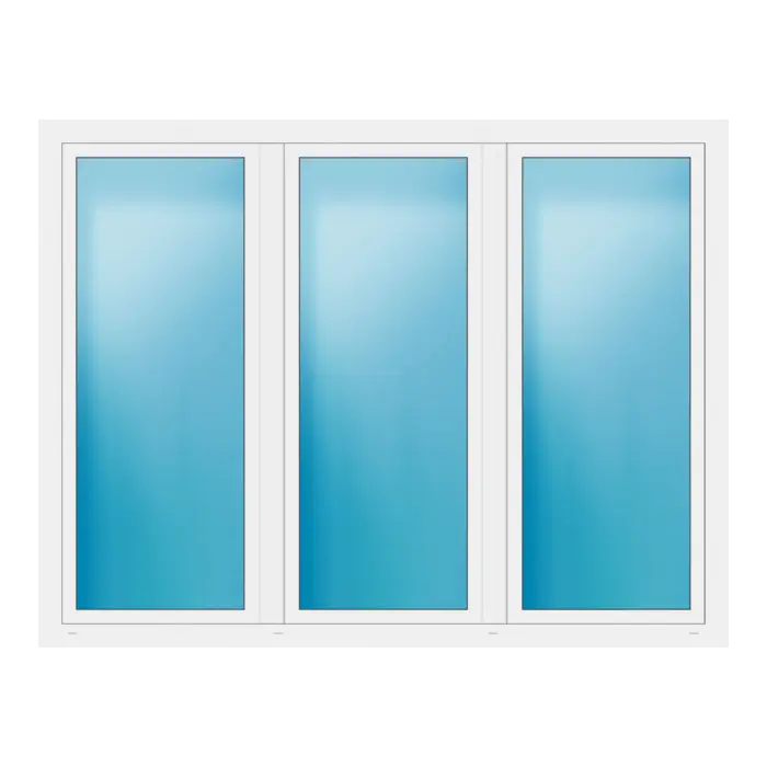 Dreiflügeliges Fenster 230x176 cm Weiß