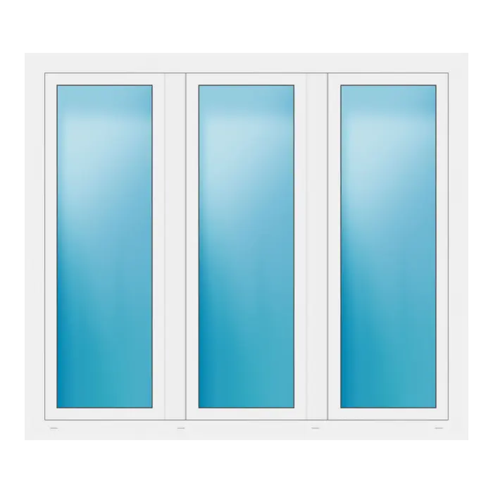 Dreiflügeliges Fenster 174x152 cm Weiß