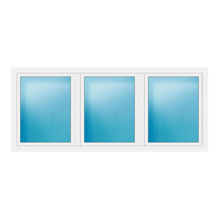Dreiflügeliges Fenster 266x114 cm Weiß