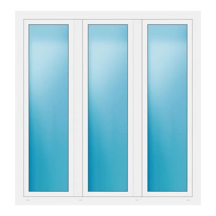 Dreiflügeliges Fenster 172x180 cm Weiß