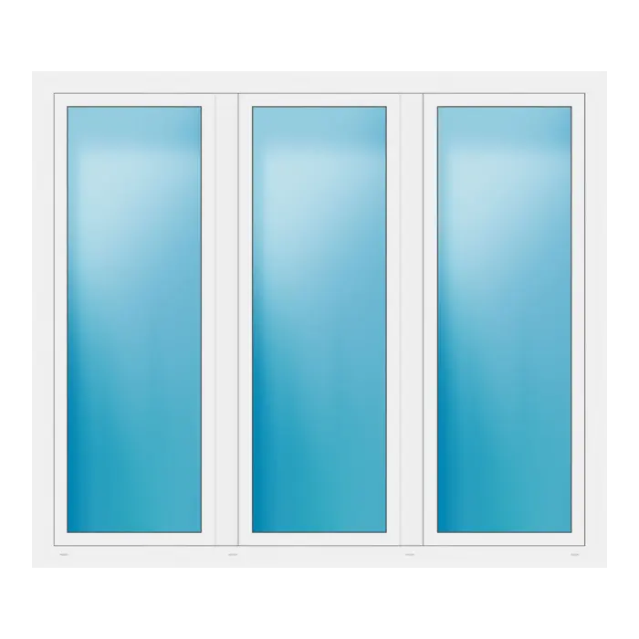 Dreiflügeliges Fenster 206x178 cm Weiß