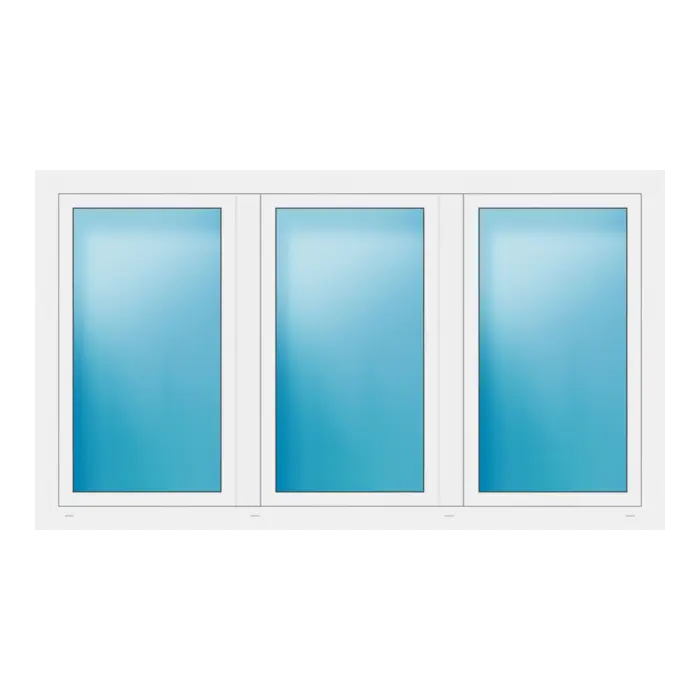 Dreiflügeliges Fenster 210x120 cm Weiß