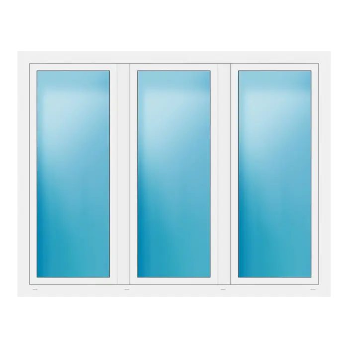 Dreiflügeliges Fenster 204x160 cm Weiß